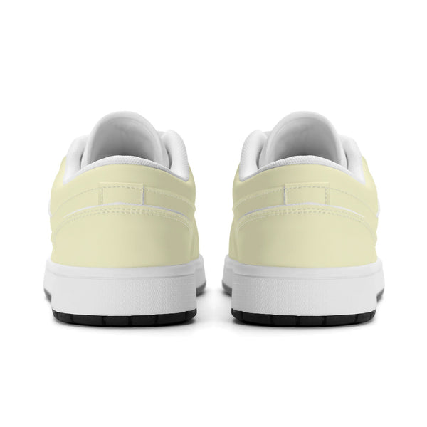 Weiße PU-Low-Cut-Sneaker (hellgelb) Ⅱ