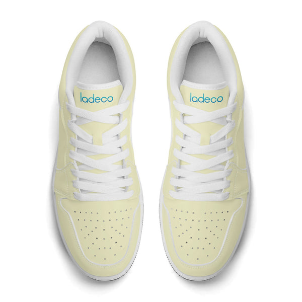 White PU low-cut sneakers (light yellow) Ⅱ