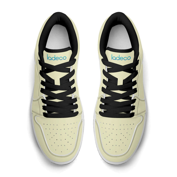 Black PU low-cut sneakers (light yellow) Ⅱ