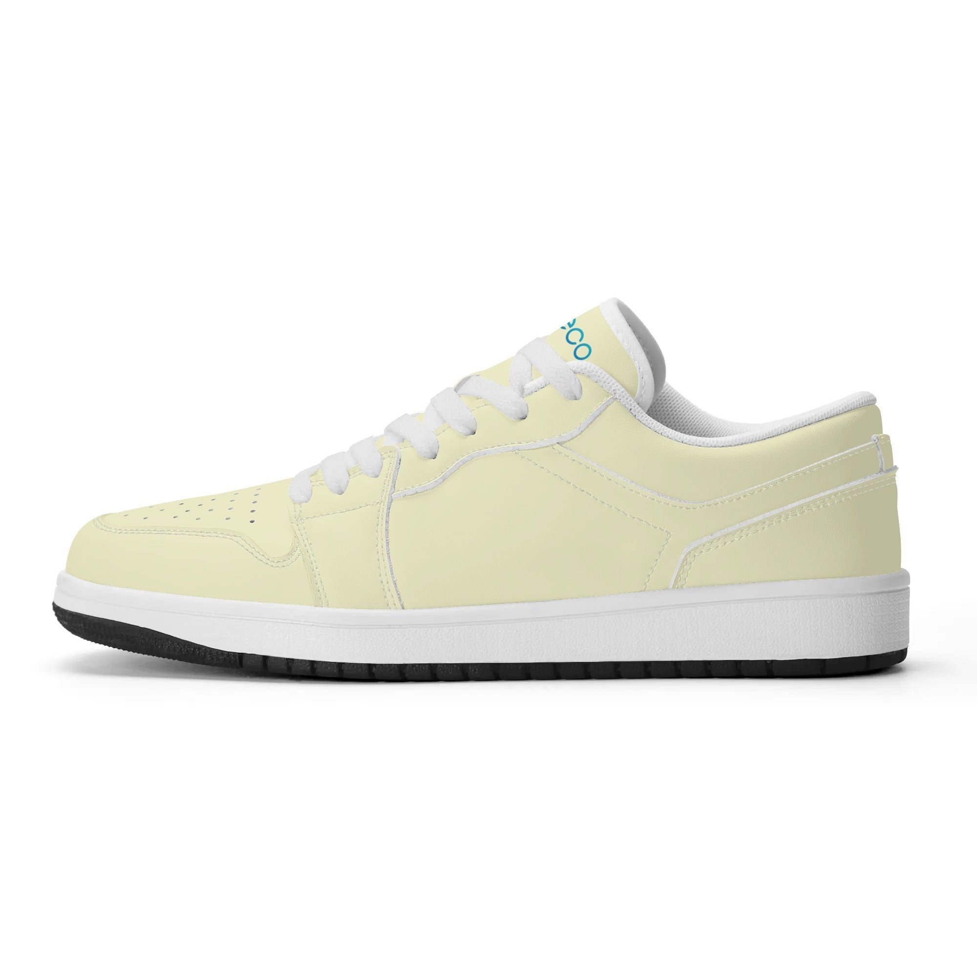 White PU low-cut sneakers (light yellow) Ⅱ