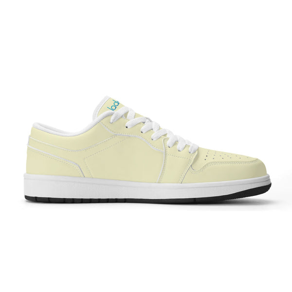 White PU low-cut sneakers (light yellow) Ⅱ