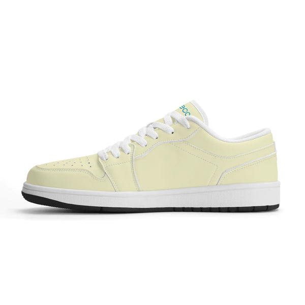 White PU low-cut sneakers (light yellow) Ⅱ