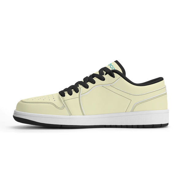 Black PU low-cut sneakers (light yellow) Ⅱ