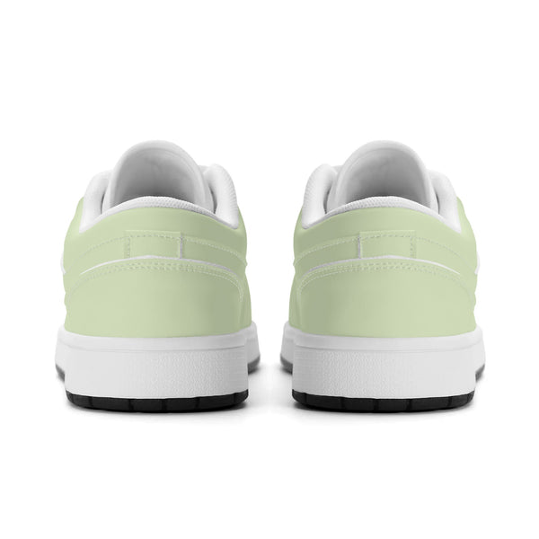 Weiße PU-Low-Cut-Sneaker (hellgrün) Ⅱ