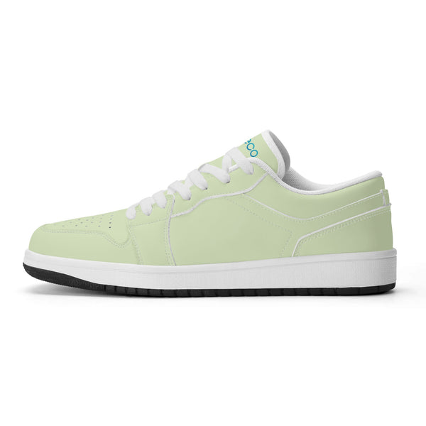 White PU low-cut sneakers (light green) Ⅱ