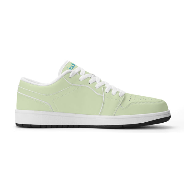 White PU low-cut sneakers (light green) Ⅱ