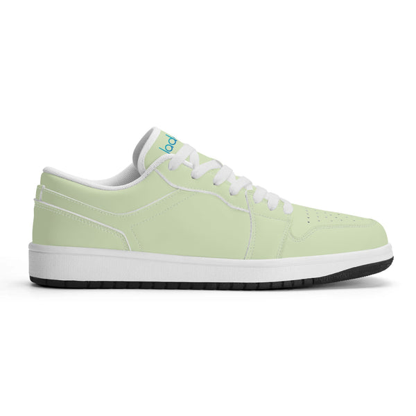 White PU low-cut sneakers (light green) Ⅱ