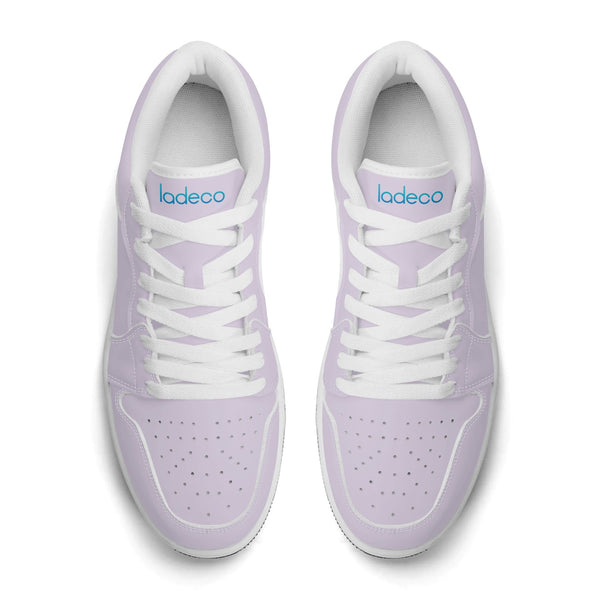 White PU low-cut sneakers (light purple) Ⅱ