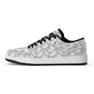 Black PU low-cut sneakers (snake) Ⅱ