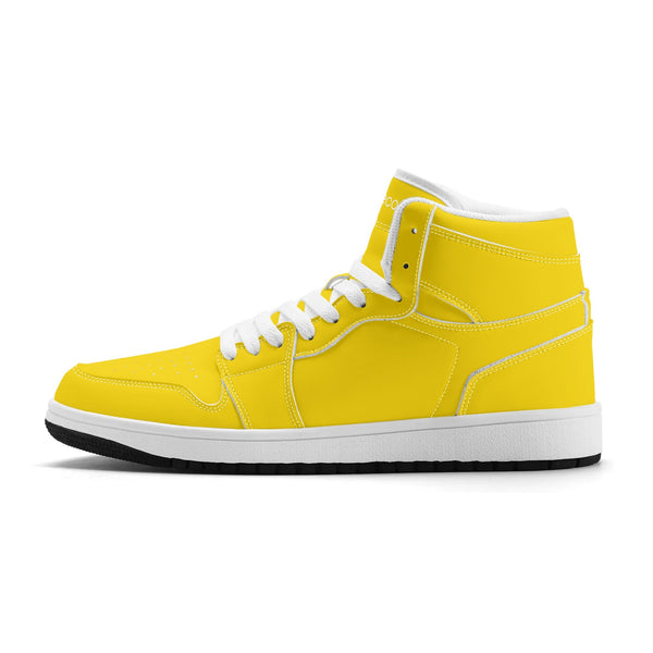 White PU high-top sneakers (yellow) Ⅱ