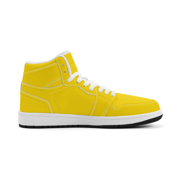 White PU high-top sneakers (yellow) Ⅱ