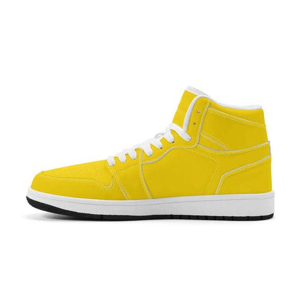 White PU high-top sneakers (yellow) Ⅱ