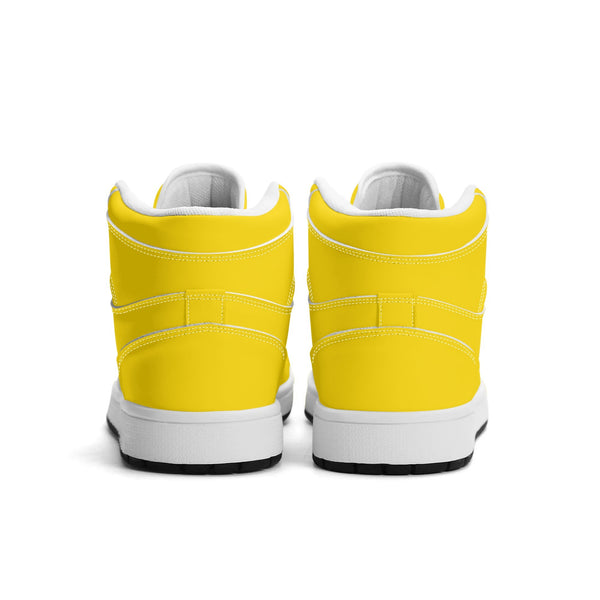 White PU high-top sneakers (yellow) Ⅱ