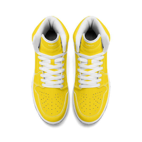 White PU high-top sneakers (yellow) Ⅱ