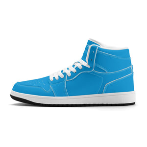 Weiße PU-Sneaker mit hohem Schnitt (blau) Ⅱ