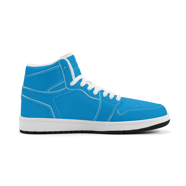 Weiße PU-Sneaker mit hohem Schnitt (blau) Ⅱ