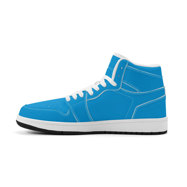 Weiße PU-Sneaker mit hohem Schnitt (blau) Ⅱ