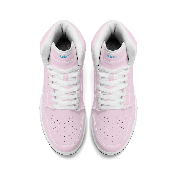 White PU high-cut sneakers (light pink) Ⅱ