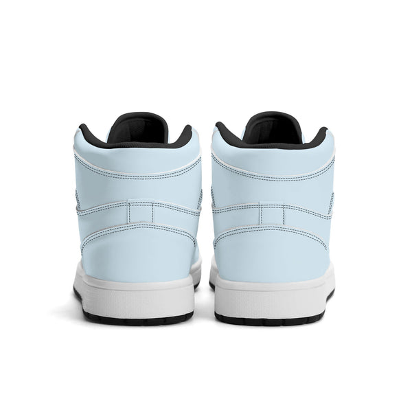 Black PU high-top sneakers (light blue) Ⅱ