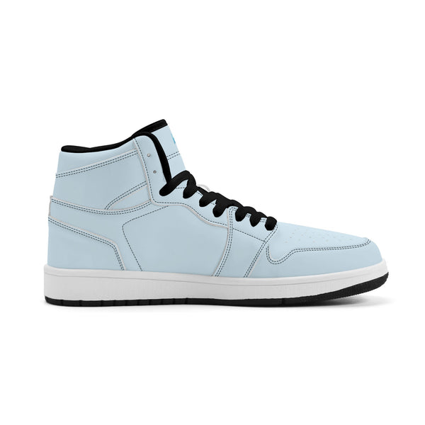 Black PU high-top sneakers (light blue) Ⅱ