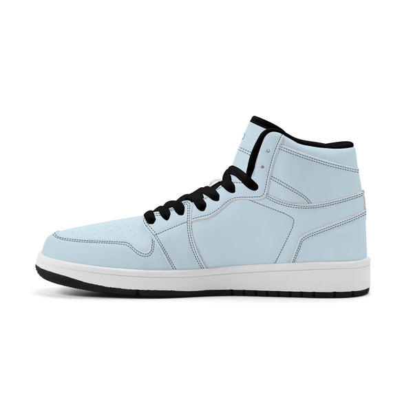 Black PU high-top sneakers (light blue) Ⅱ