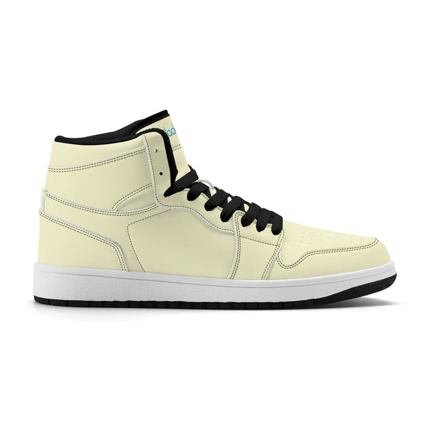 Black PU high-top sneakers (light yellow) Ⅱ