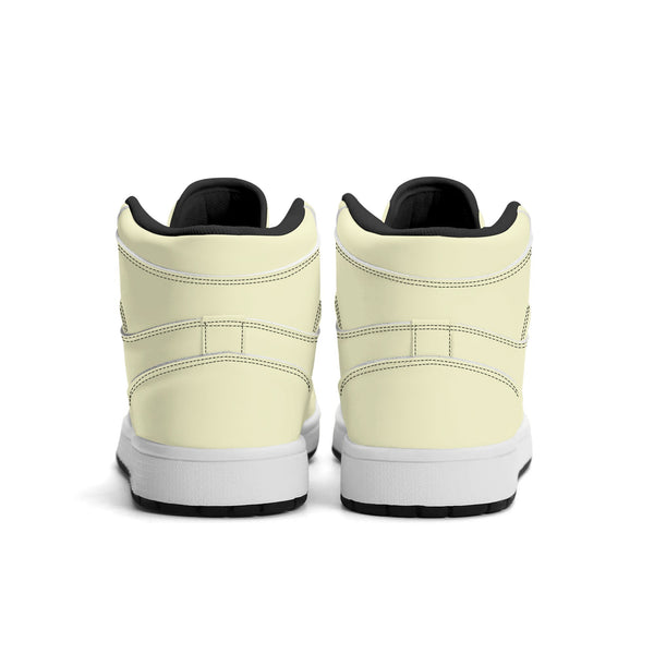 Black PU high-top sneakers (light yellow) Ⅱ