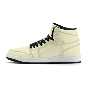 Black PU high-top sneakers (light yellow) Ⅱ