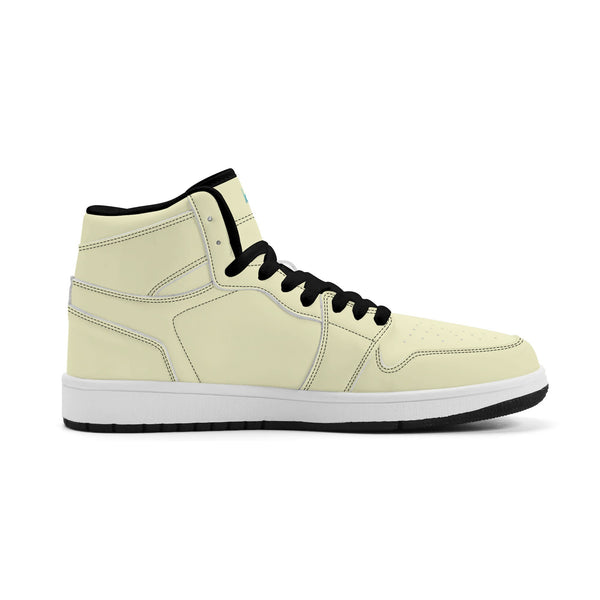 Black PU high-top sneakers (light yellow) Ⅱ