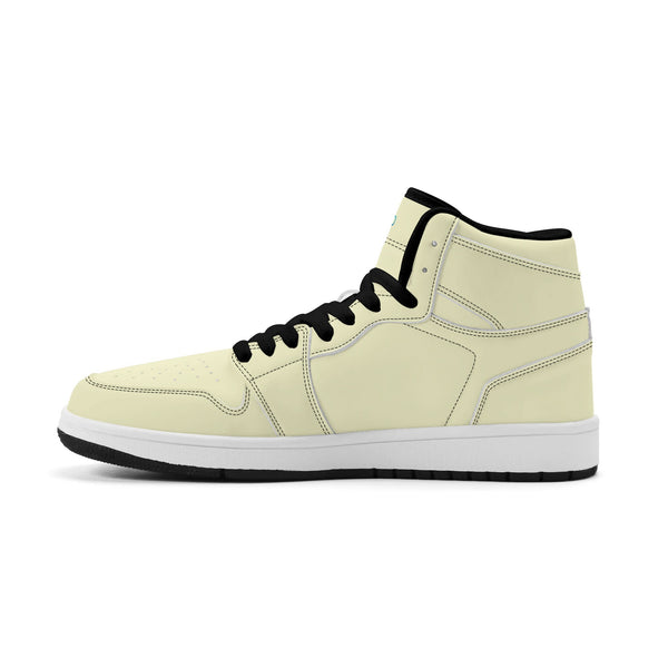 Black PU high-top sneakers (light yellow) Ⅱ