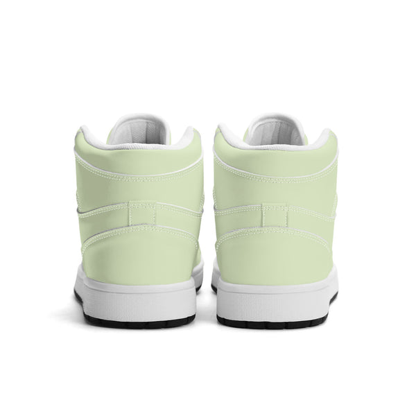 White PU high-top sneakers (light green) Ⅱ