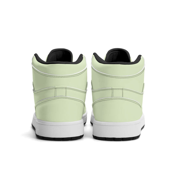 Black PU high-top sneakers (light green) Ⅱ