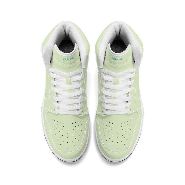 White PU high-top sneakers (light green) Ⅱ