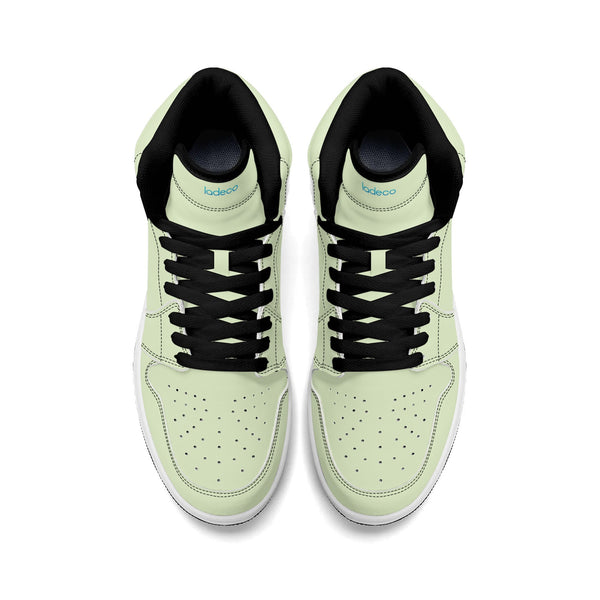 Black PU high-top sneakers (light green) Ⅱ