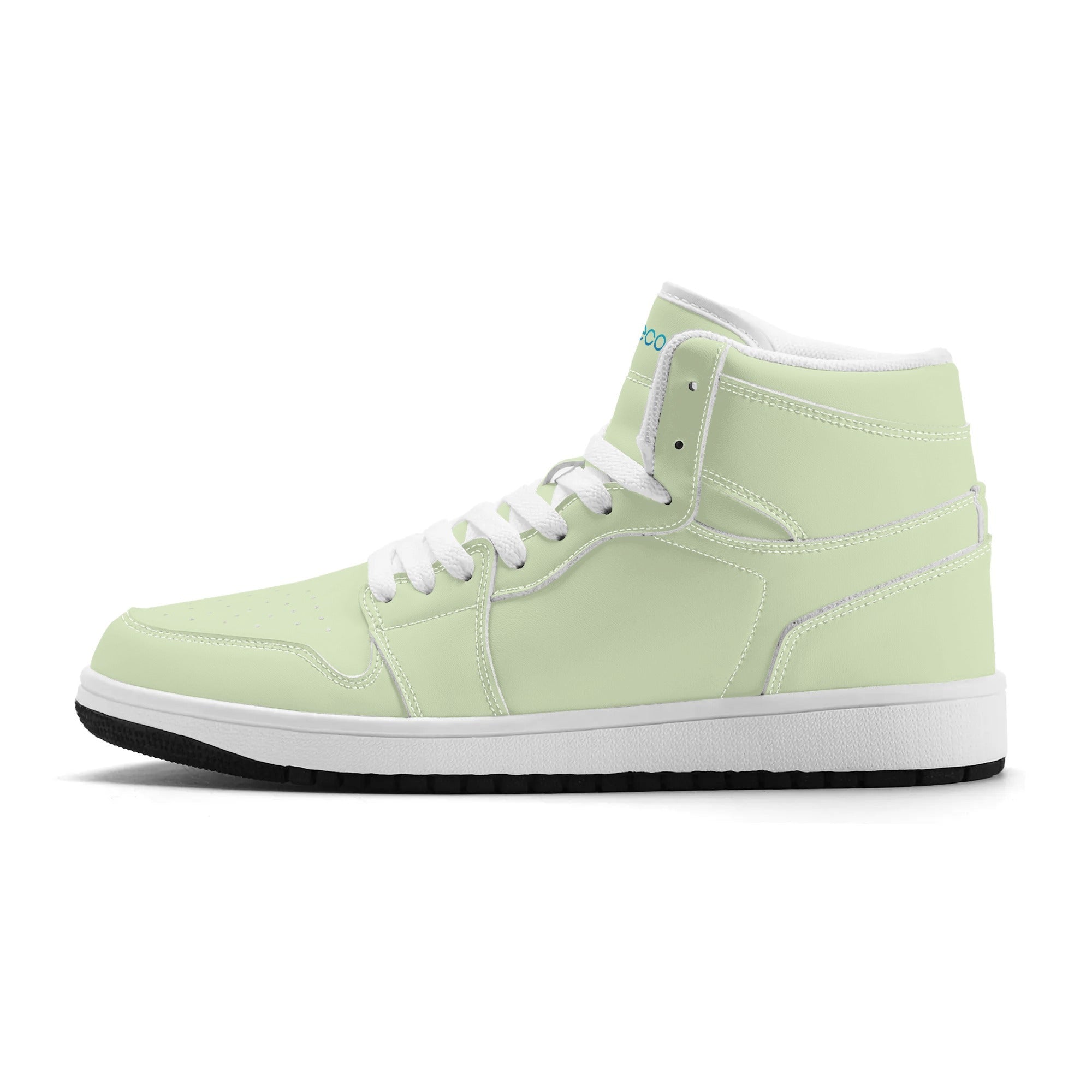 White PU high-top sneakers (light green) Ⅱ