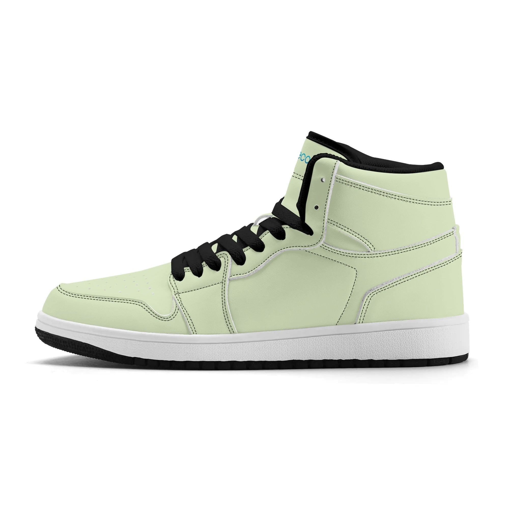 Black PU high-top sneakers (light green) Ⅱ