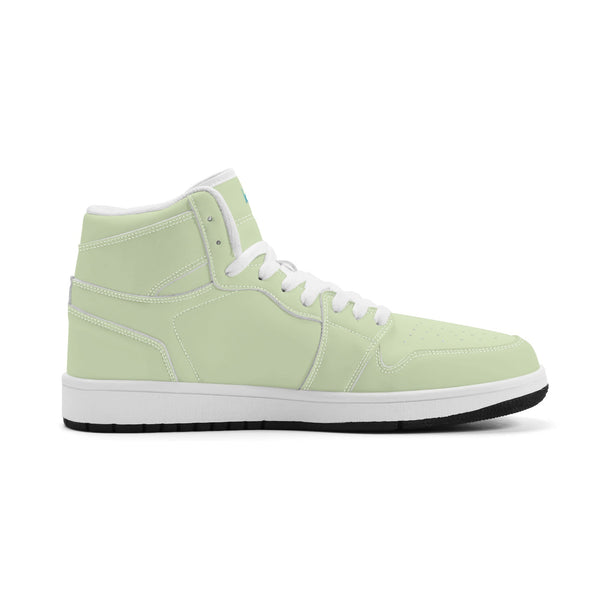 White PU high-top sneakers (light green) Ⅱ