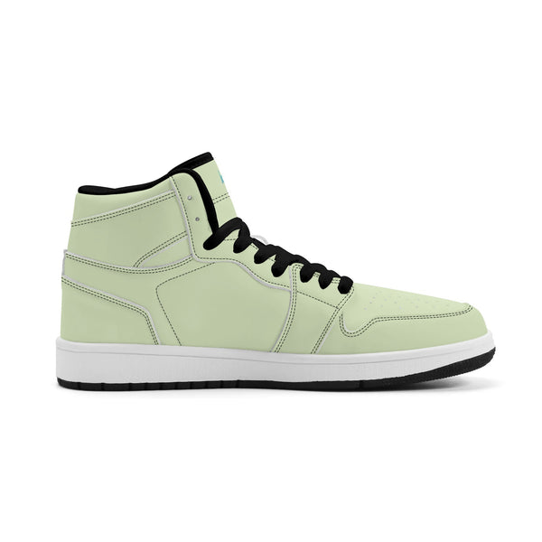 Black PU high-top sneakers (light green) Ⅱ