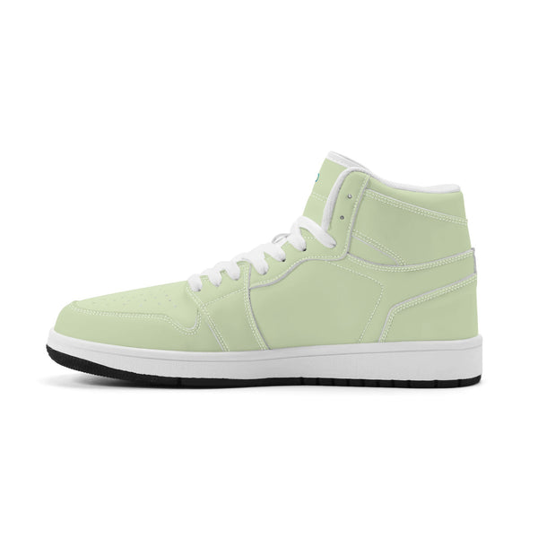 White PU high-top sneakers (light green) Ⅱ