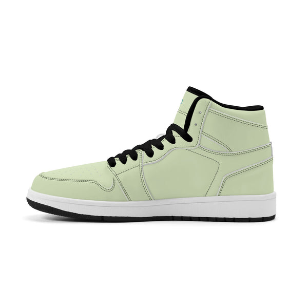 Black PU high-top sneakers (light green) Ⅱ