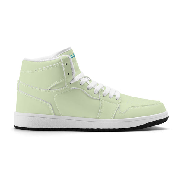 White PU high-top sneakers (light green) Ⅱ