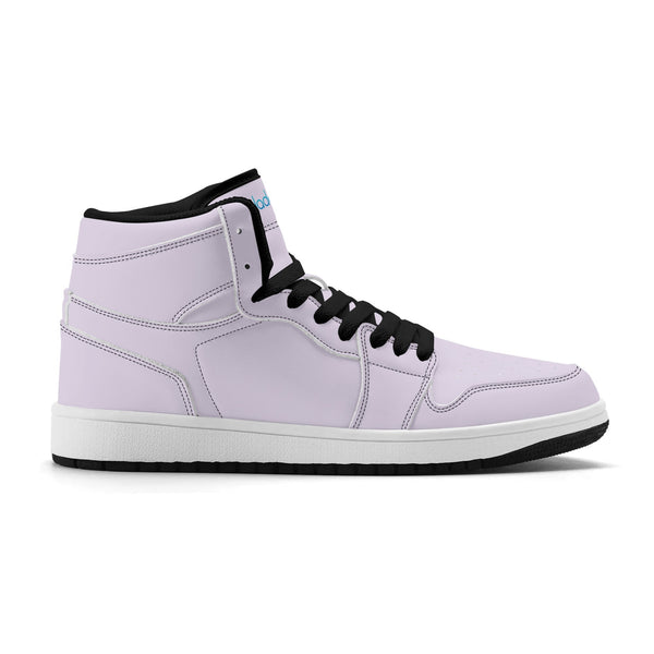 Schwarze PU-Sneaker mit hohem Schnitt (hellviolett) Ⅱ