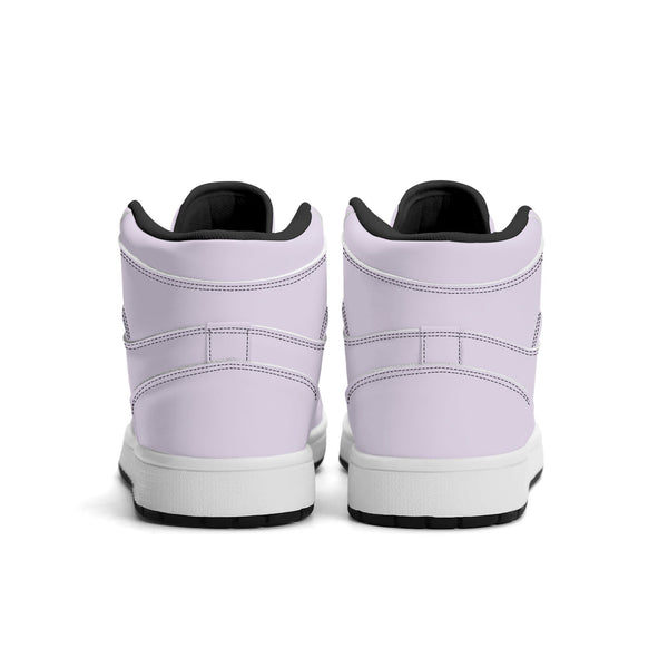 Schwarze PU-Sneaker mit hohem Schnitt (hellviolett) Ⅱ