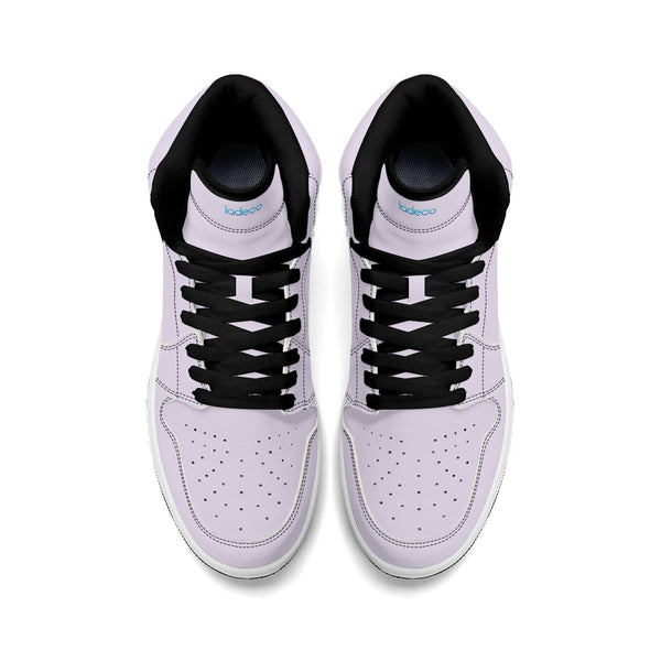 Black PU high-top sneakers (light purple) Ⅱ