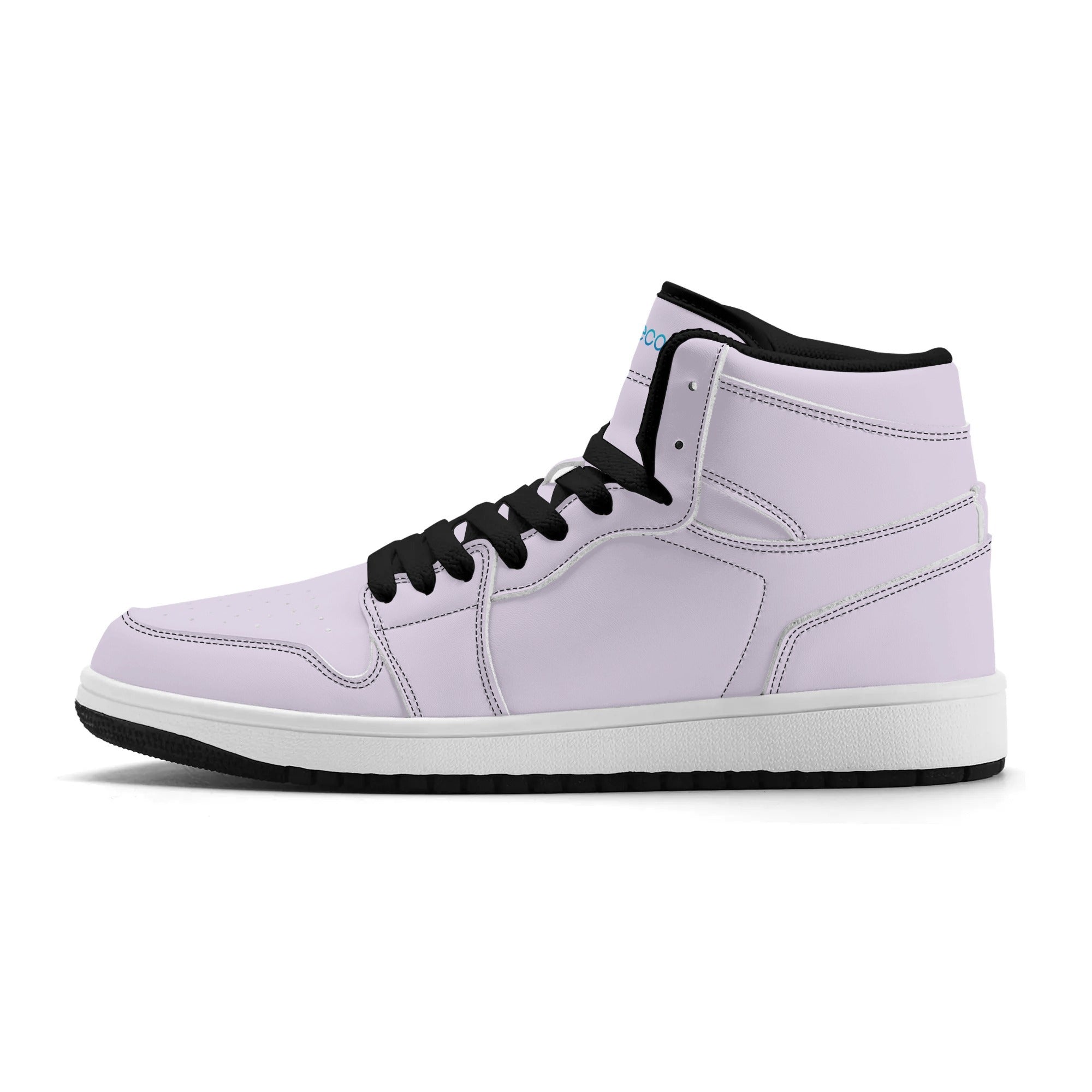 Schwarze PU-Sneaker mit hohem Schnitt (hellviolett) Ⅱ