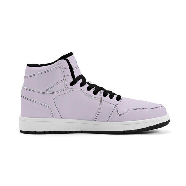 Schwarze PU-Sneaker mit hohem Schnitt (hellviolett) Ⅱ