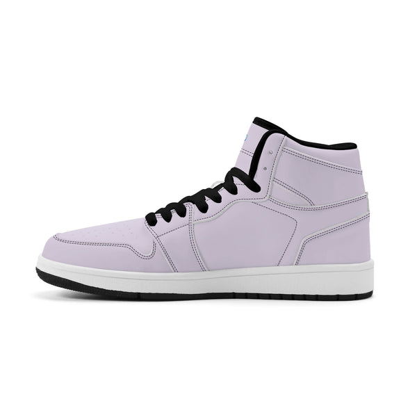 Schwarze PU-Sneaker mit hohem Schnitt (hellviolett) Ⅱ