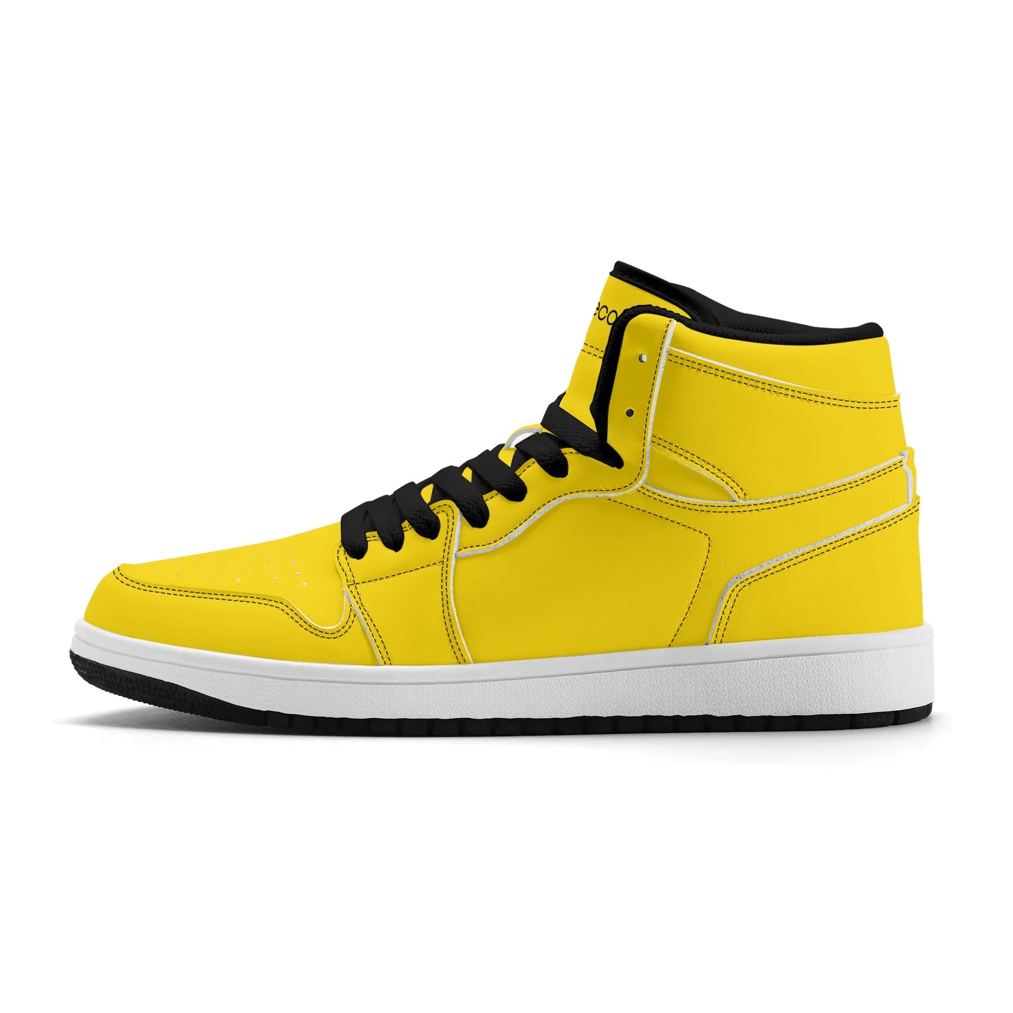 Black PU high-top sneakers (yellow) Ⅱ