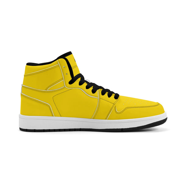 Black PU high-top sneakers (yellow) Ⅱ