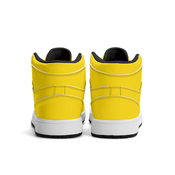 Black PU high-top sneakers (yellow) Ⅱ